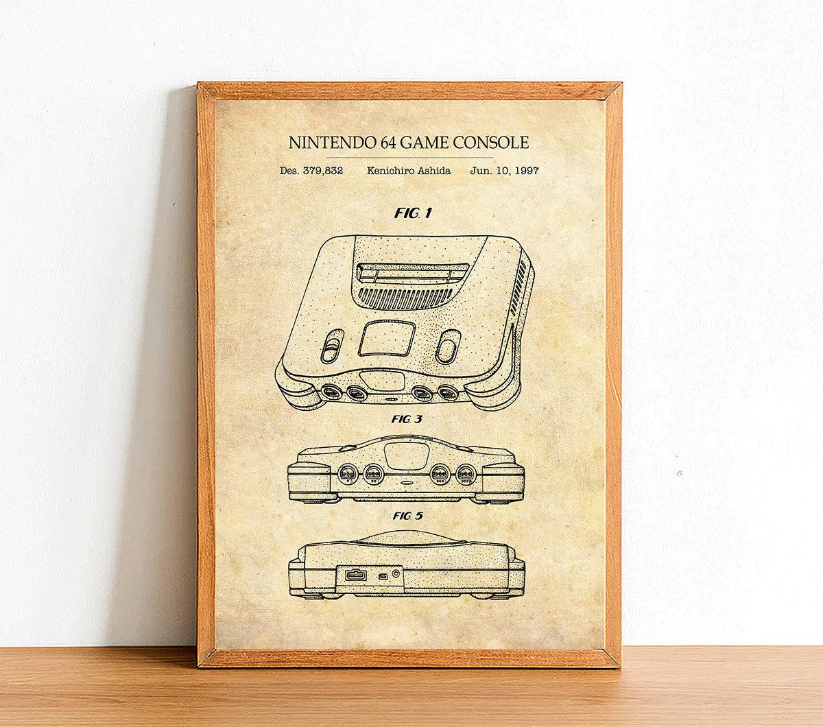 NINTENDO 64 - Patent Poster - Classic Posters
