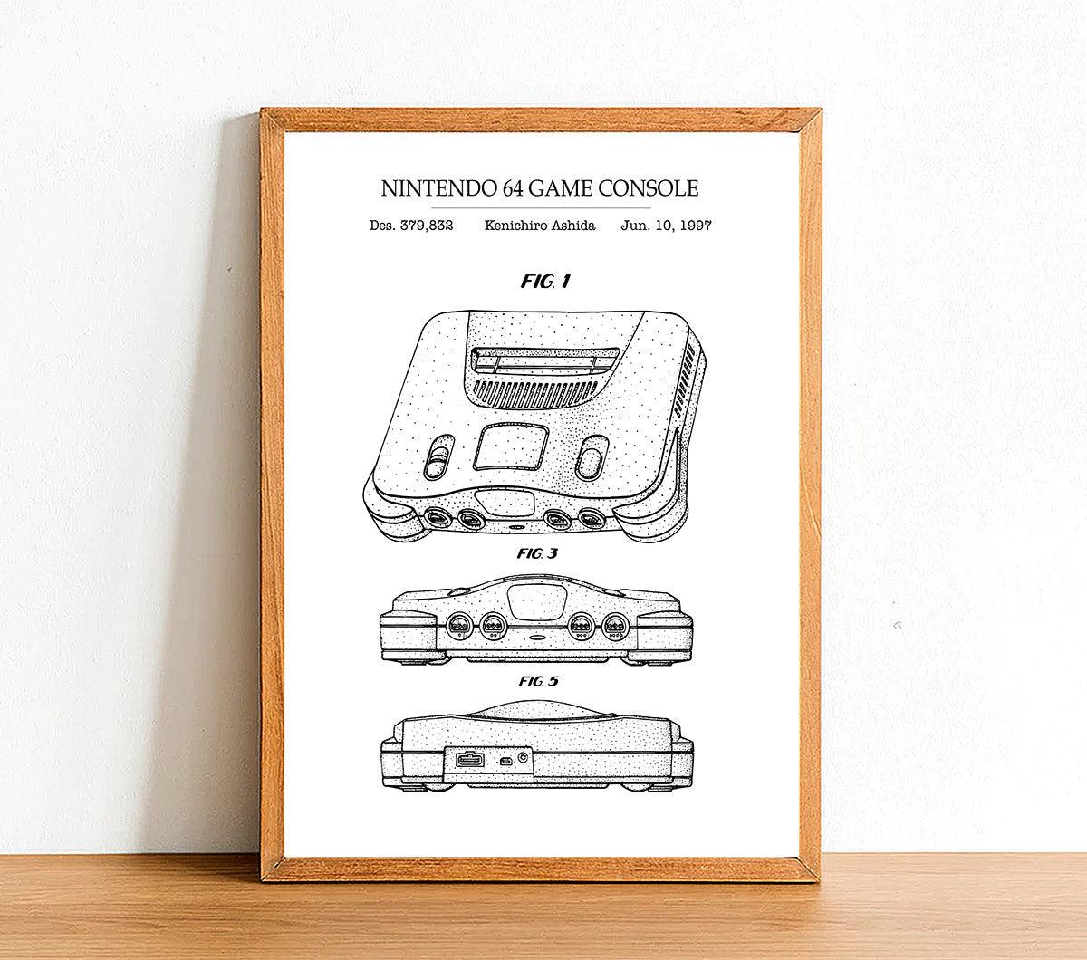 NINTENDO 64 - Patent Poster - Classic Posters