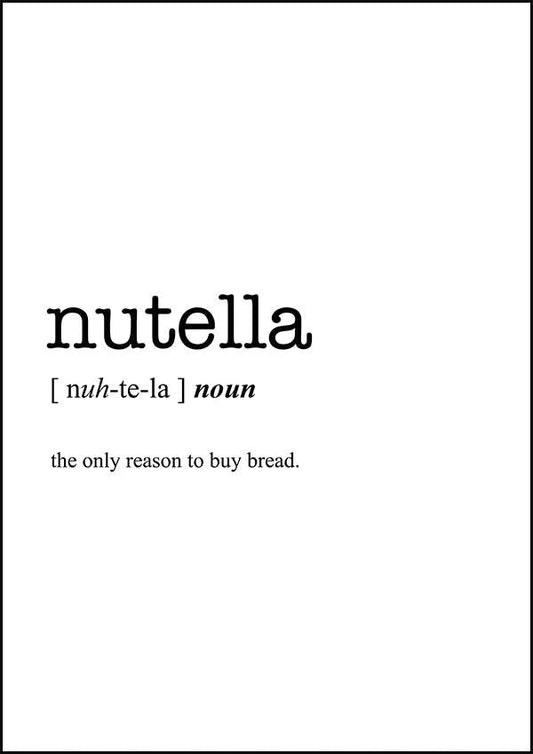 NUTELLA - Word Definition Poster - Classic Posters