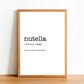 NUTELLA - Word Definition Poster - Classic Posters