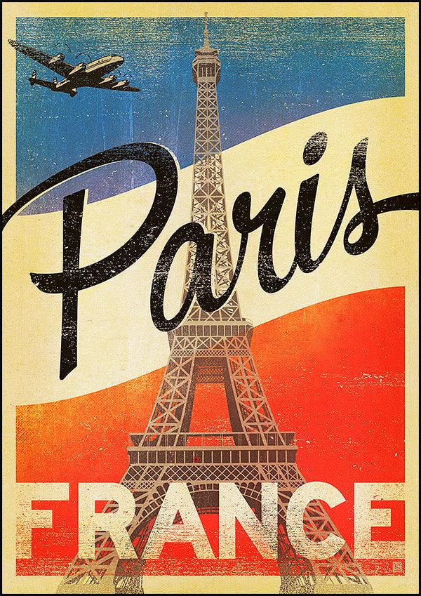 PARIS AIRLINE - Vintage Travel Poster - Classic Posters