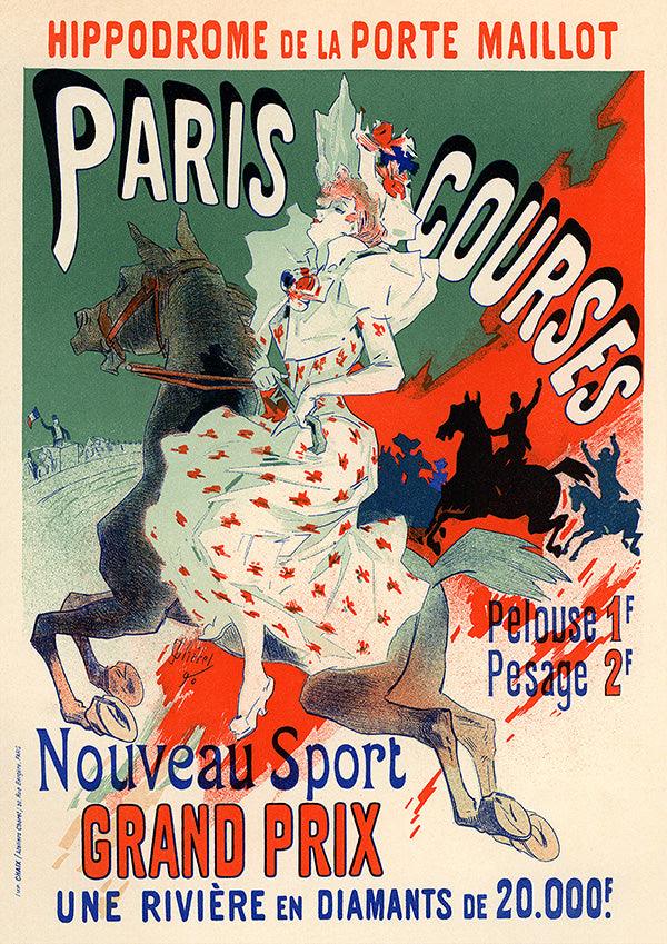 Paris Courses - 1890 - Art Nouveau - Classic Posters