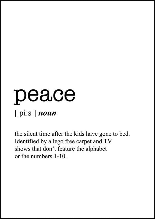 PEACE - Word Definition Poster - Classic Posters