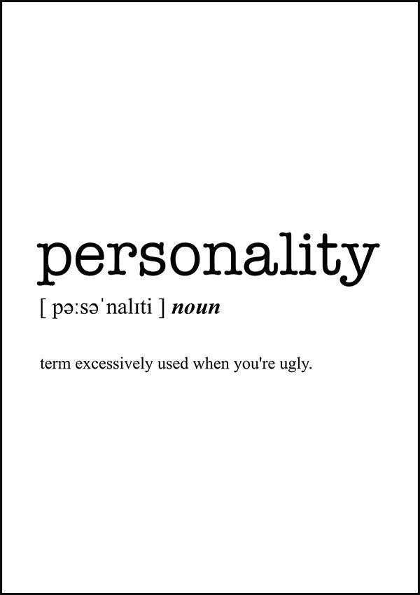 PERSONALITY - Word Definition Poster - Classic Posters