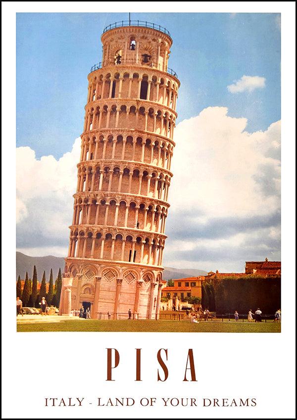 PISA ITALY - Vintage Travel Poster - Classic Posters