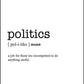 POLITICS - Word Definition Poster - Classic Posters