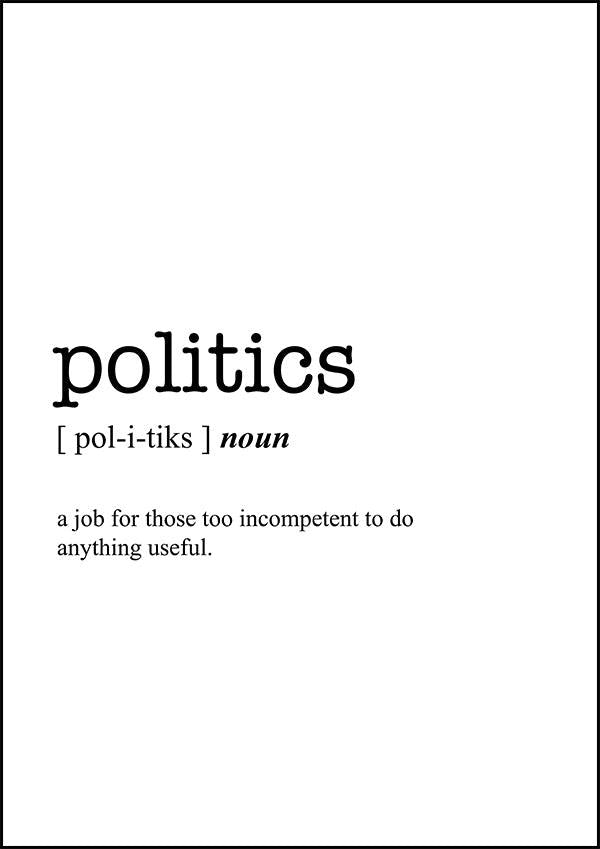 POLITICS - Word Definition Poster - Classic Posters