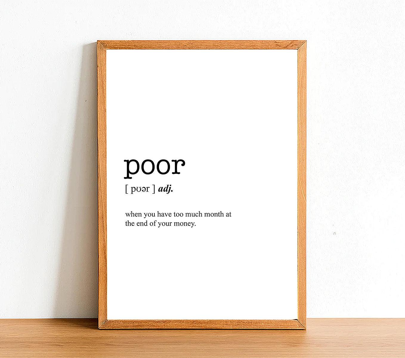 POOR - Word Definition Poster - Classic Posters