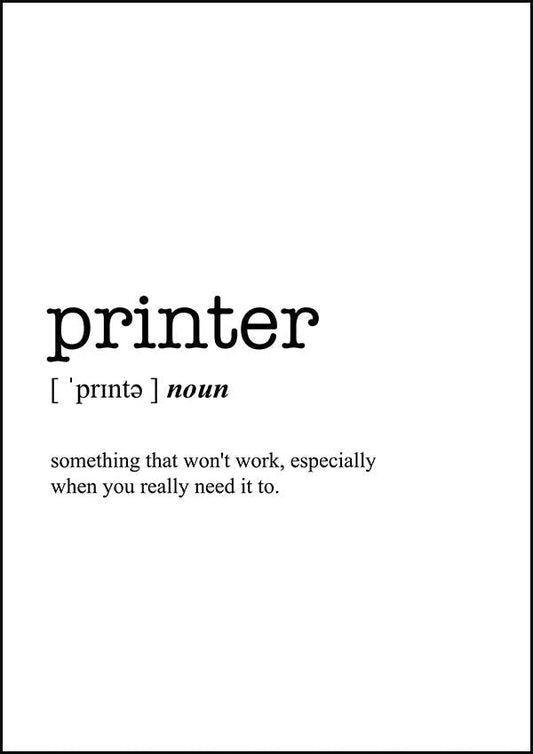 PRINTER - Word Definition Poster - Classic Posters