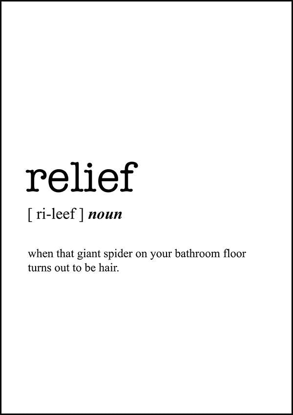 RELIEF - Word Definition Poster - Classic Posters