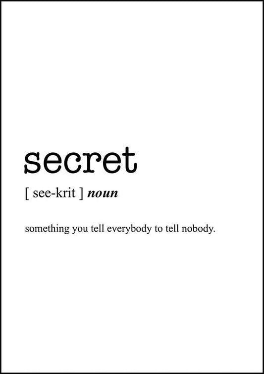 SECRET - Word Definition Poster - Classic Posters