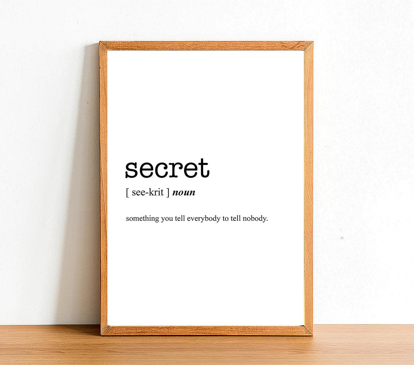 SECRET - Word Definition Poster - Classic Posters
