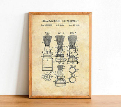 Shaving Brush - Bathroom Patent Poster - Classic Posters