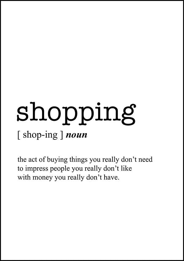 SHOPPING - Word Definition Poster - Classic Posters