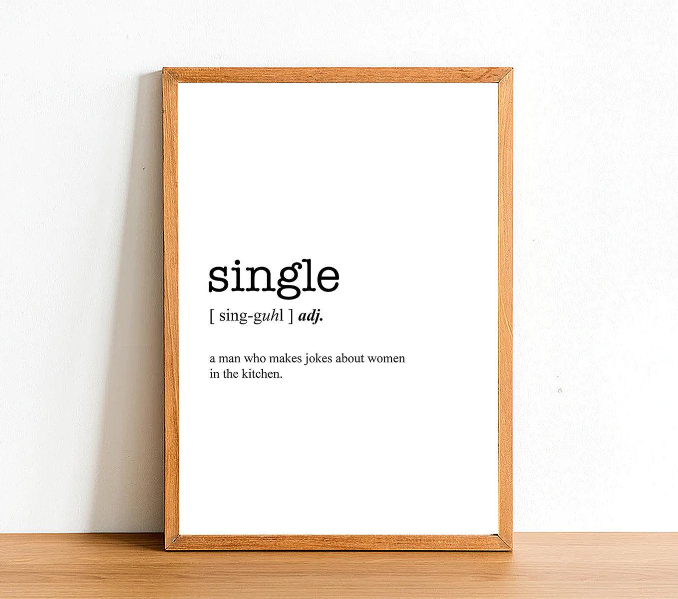 SINGLE - Word Definition Poster - Classic Posters