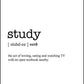 STUDY - Word Definition Poster - Classic Posters
