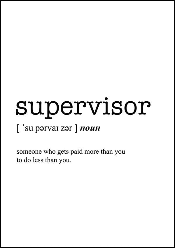 SUPERVISOR - Word Definition Poster - Classic Posters