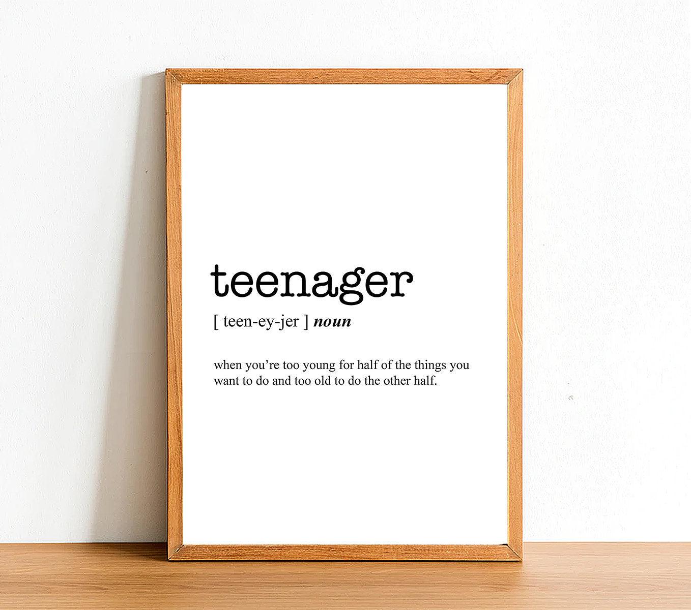 TEENAGER - Word Definition Poster - Classic Posters