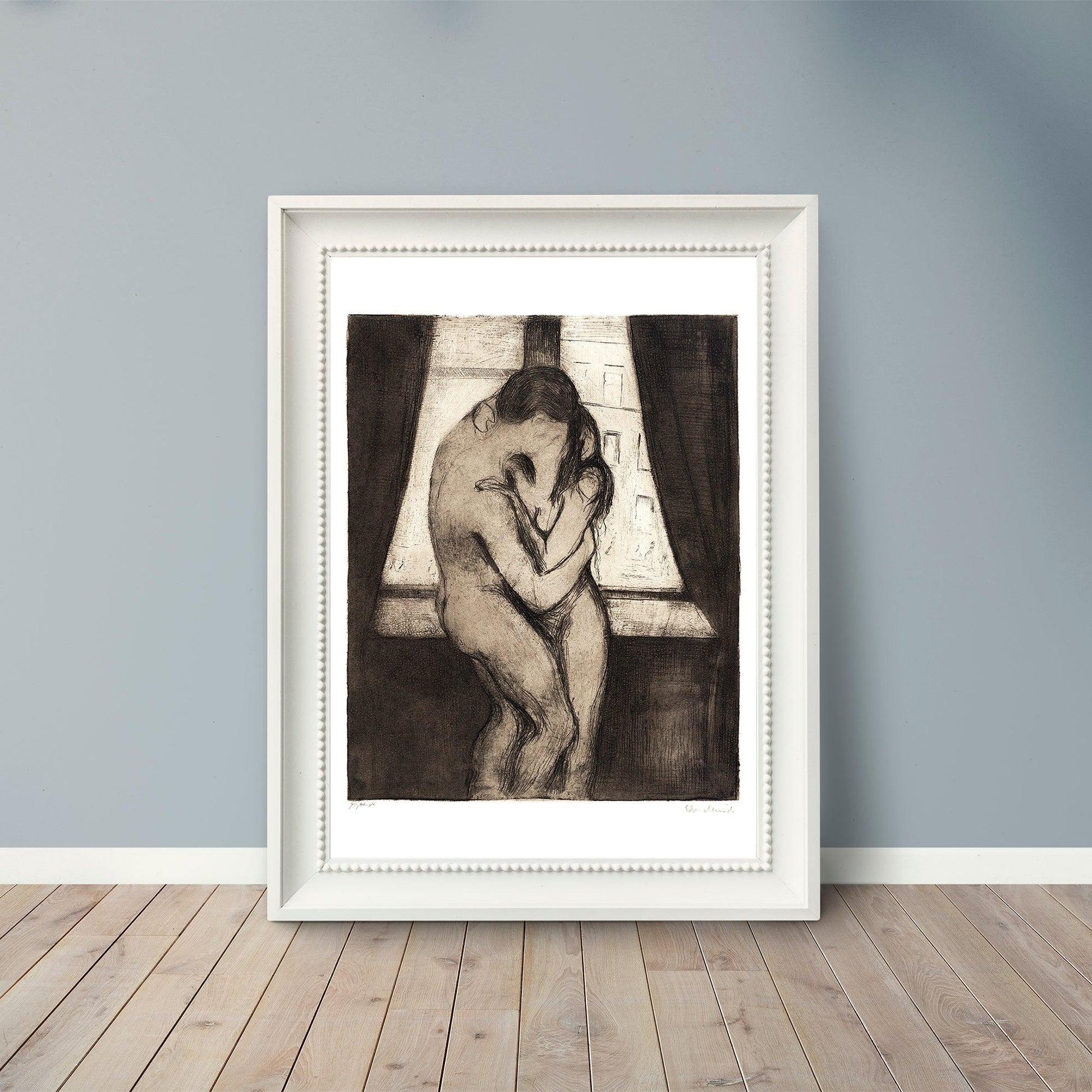 The Kiss (etching) - 1895 - Edvard Munch - Fine Art Print - Classic Posters