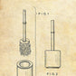 Toilet Brush - Bathroom Patent Poster - Classic Posters