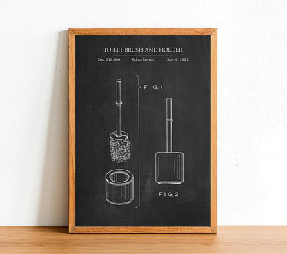 Toilet Brush - Bathroom Patent Poster - Classic Posters