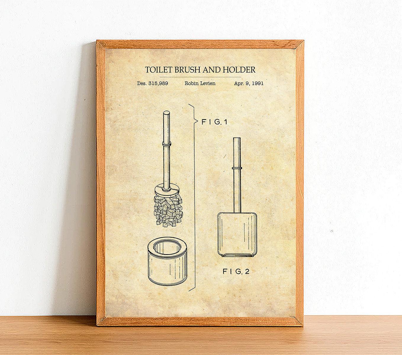 Toilet Brush - Bathroom Patent Poster - Classic Posters