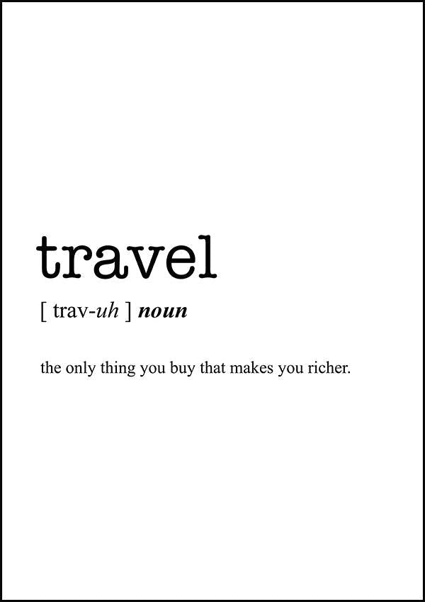 TRAVEL - Word Definition Poster - Classic Posters