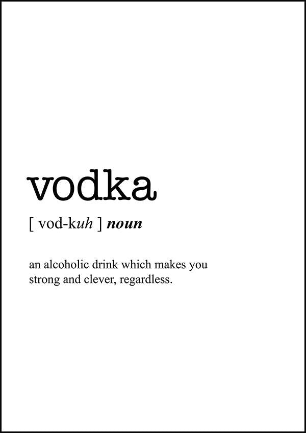 VODKA - Word Definition Poster - Classic Posters