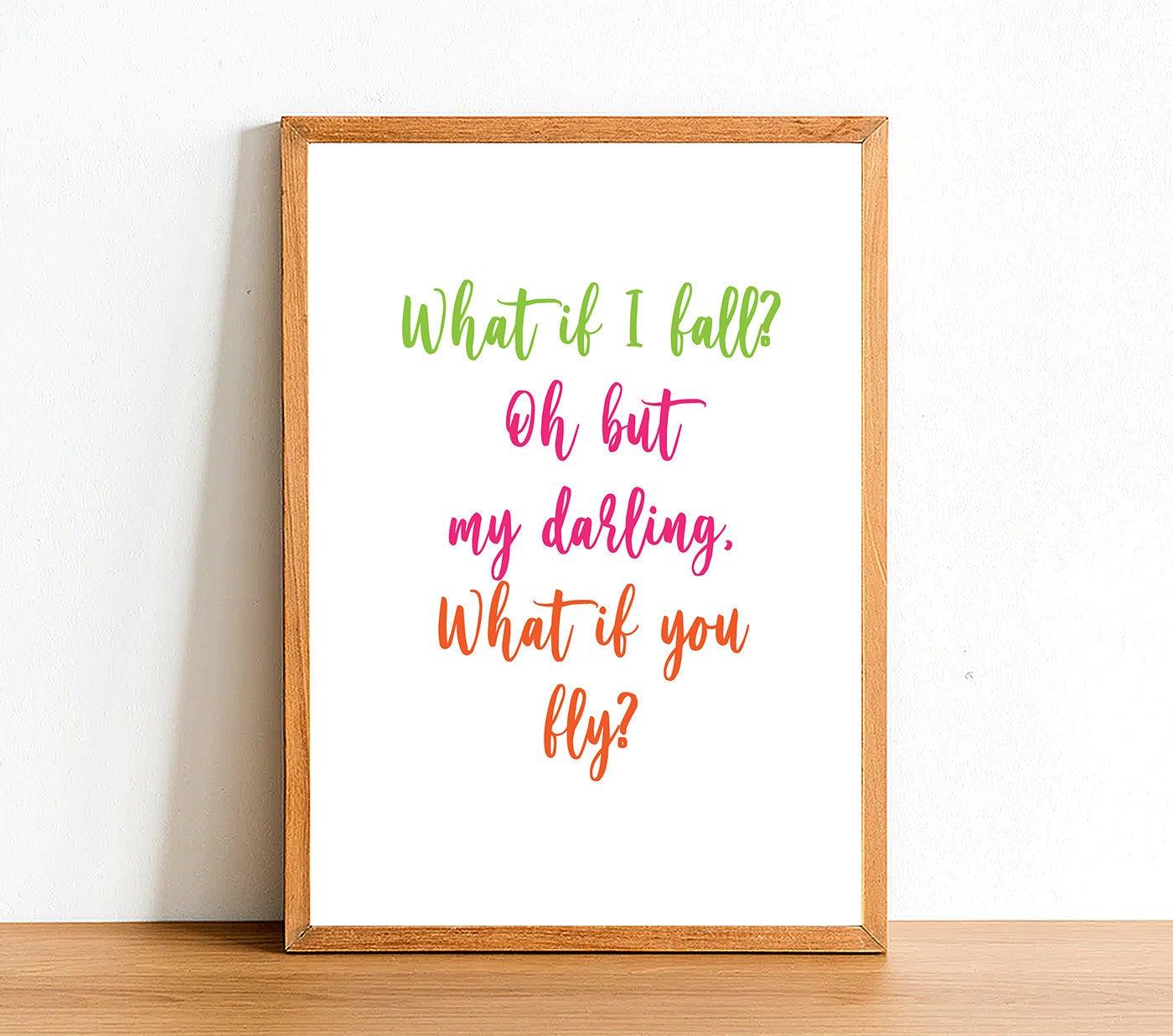 What If I Fall - Motivational Print - Classic Posters
