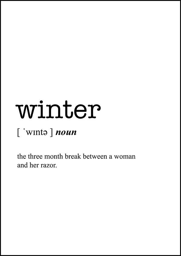 WINTER - Word Definition Poster - Classic Posters