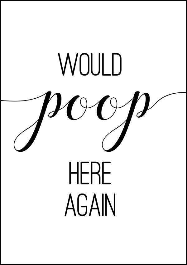 Would Poop Her Again - Bathroom Poster - Classic Posters