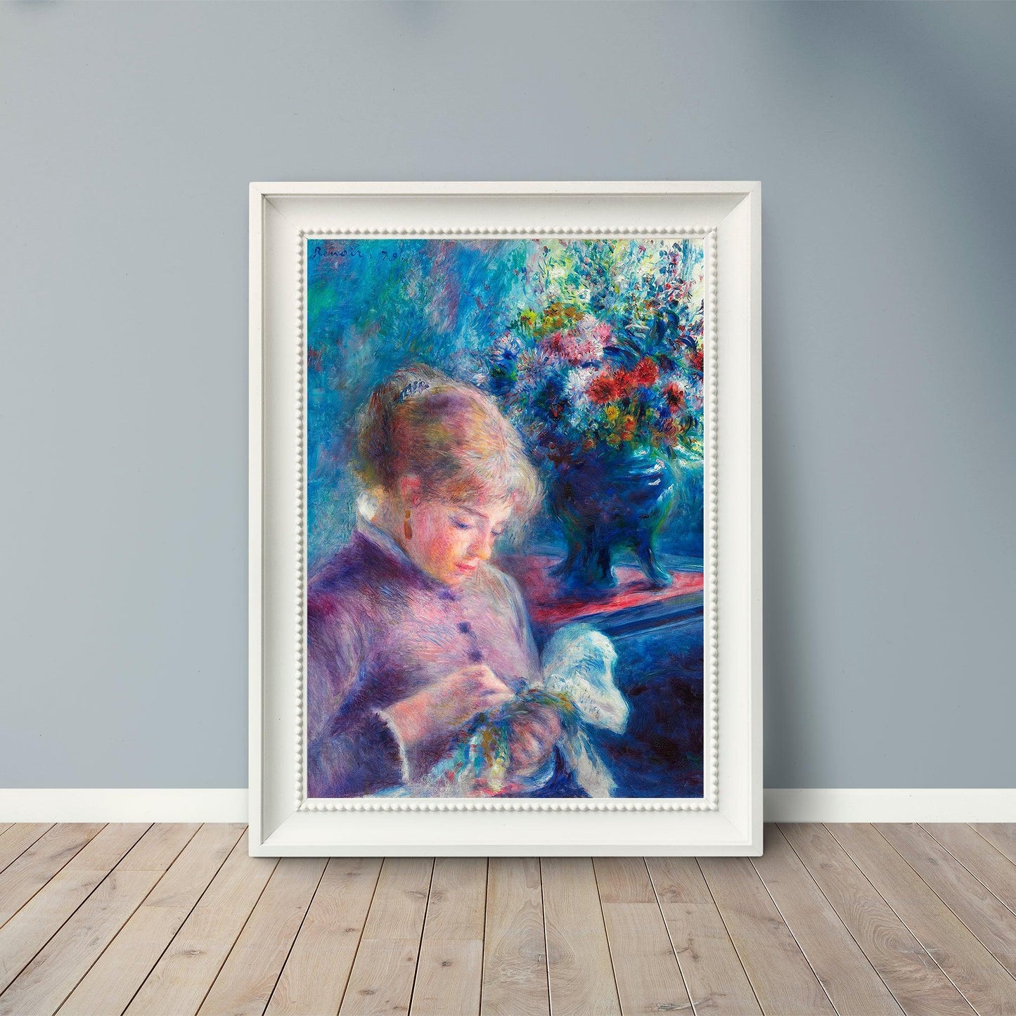 Young Woman Sewing - 1879 - Pierre-Auguste Renoir - Fine Art Print - Classic Posters